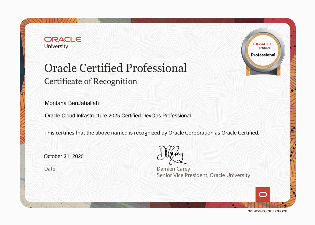 Oracle Cloud Infrastructure 2025 DevOps Professional